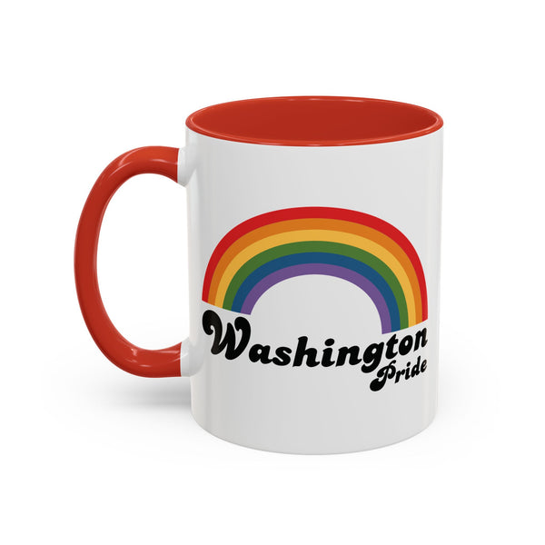 Retro Rainbow Washingon Pride Ceramic Coffee Mug