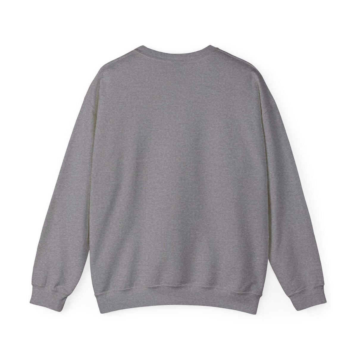 Back view of Peak Seekers gray crewneck sweatshirt designed for hiking enthusiasts.