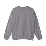 Back view of Peak Seekers gray crewneck sweatshirt designed for hiking enthusiasts.