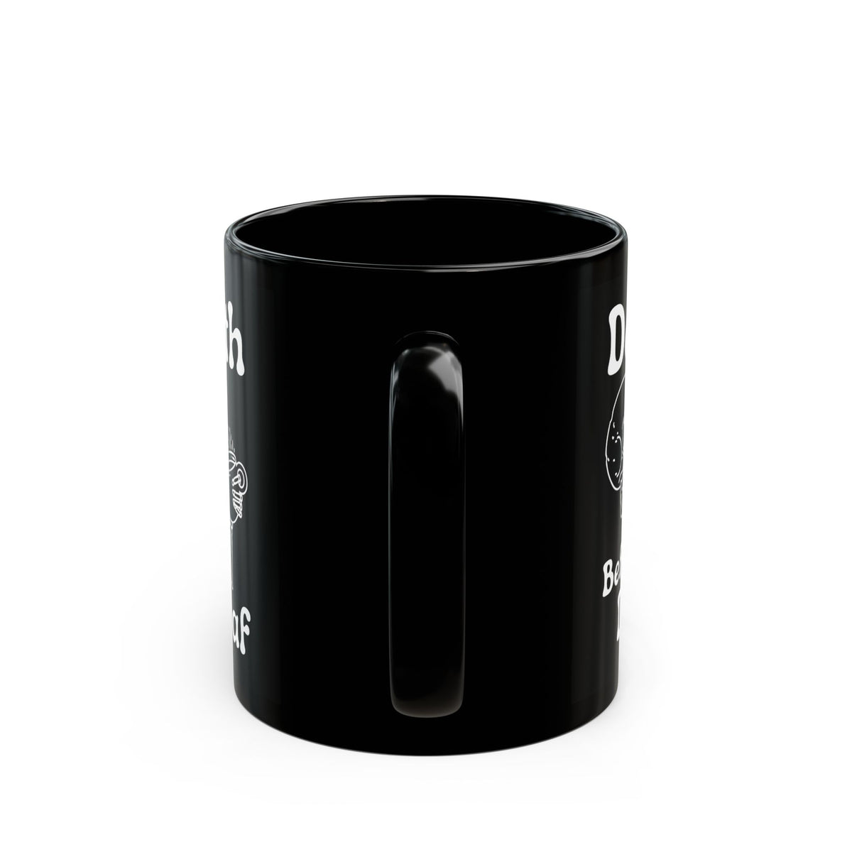 Death Before Decaf Skull Black Ceramic Coffee Mug