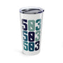 503 Area Code Coffee Tumbler featuring the Portland area code design in blue and green.