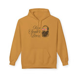 Keep Seattle Beard Hoodie featuring a vintage bearded man in funky shades on a golden hooded sweatshirt.