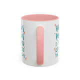 Hocus Pocus I Need Coffee To Focus Mug with soft lettering and pink handle, perfect for magical mornings.