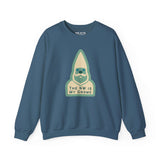 NW Is My Gnome sweatshirt with playful gnome design in blue, perfect for cozy Pacific Northwest style.