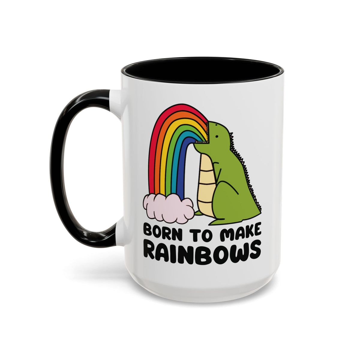 Born to Make Rainbows Dinosaur Ceramic Coffee Mug