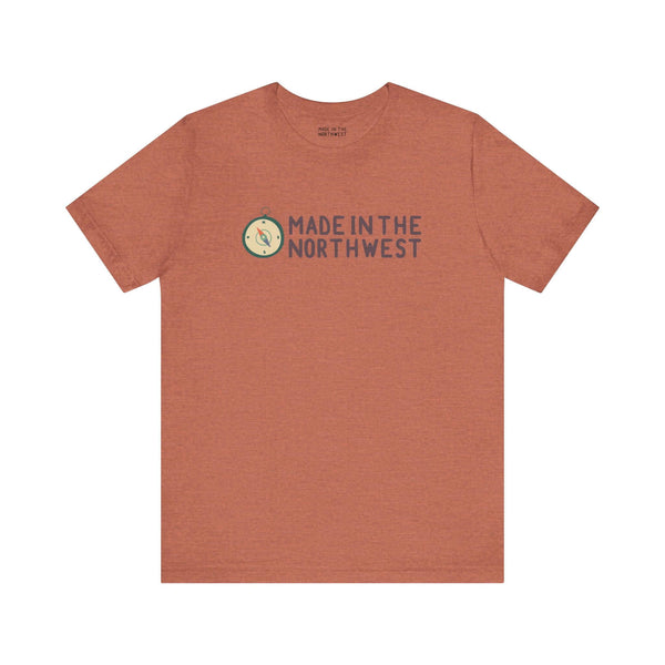 "Made in the Northwest logo soft tee with compass design, perfect for Pacific Northwest pride and outdoor enthusiasts."