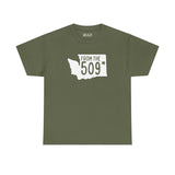 From the 509 Washington State athletic tee featuring Spokane star design, perfect for locals and outdoor enthusiasts.