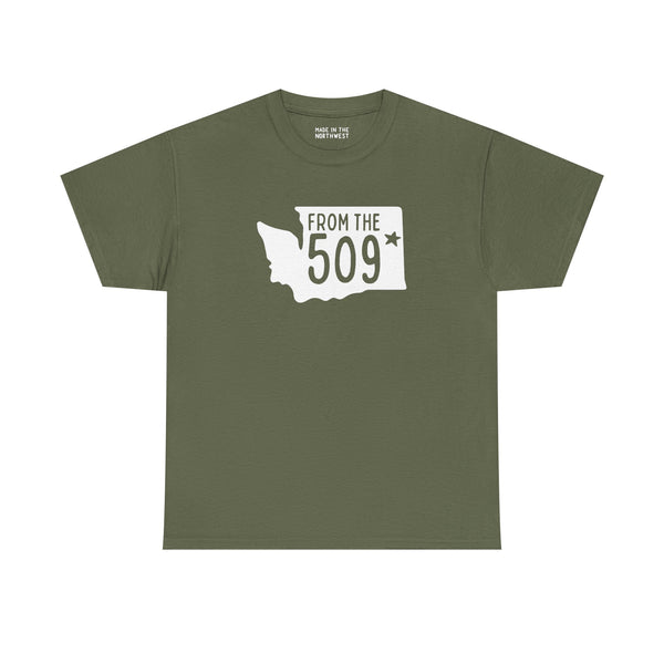 From the 509 Washington State athletic tee featuring Spokane star design, perfect for locals and outdoor enthusiasts.