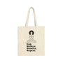Ask Believe Receive Repeat Cotton Canvas Tote Bag in natural color with spiritual design and motivational text.