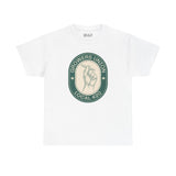 White athletic tee with Grower's Union Local 420 graphic featuring a hand holding a joint.