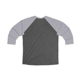 Back view of the 'Portland is for Lovers' 3/4 raglan tee in gray and light gray, perfect for showing Portland pride.