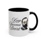 Keep Tacoma Beard Ceramic Coffee Mug featuring a bearded man in sunglasses design.