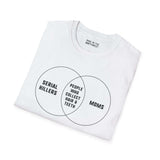 Venn diagram t-shirt featuring Serial Killers, Moms, and people who collect hair and teeth.