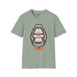 Gentleman of the Woods Bigfoot softstyle t-shirt featuring a classy Sasquatch in glasses and bowtie.