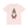 Adorable hippie gnome with daisy glasses on a soft cream tee, perfect for showcasing PNW style.