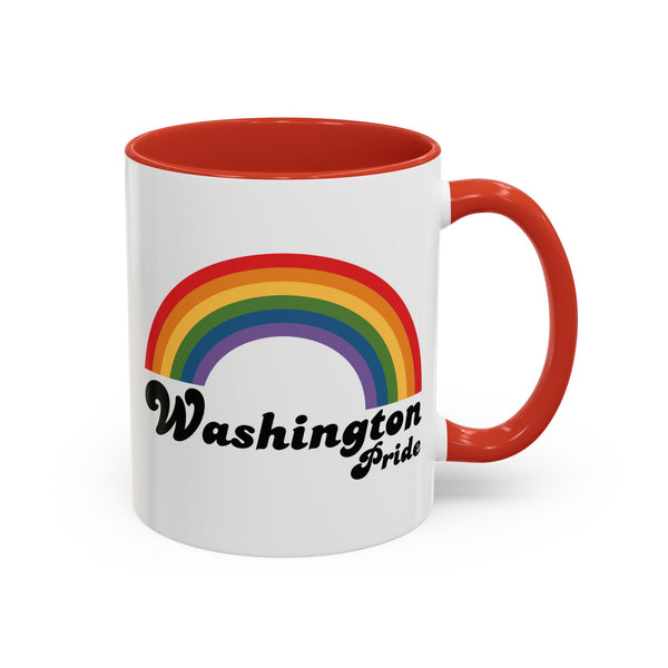 Retro Rainbow Washingon Pride Ceramic Coffee Mug