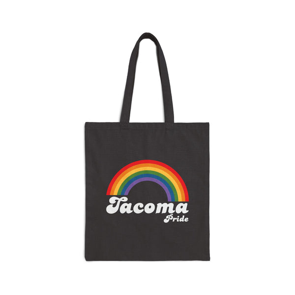 Retro Rainbow Tacoma Pride Cotton Canvas Tote Bag