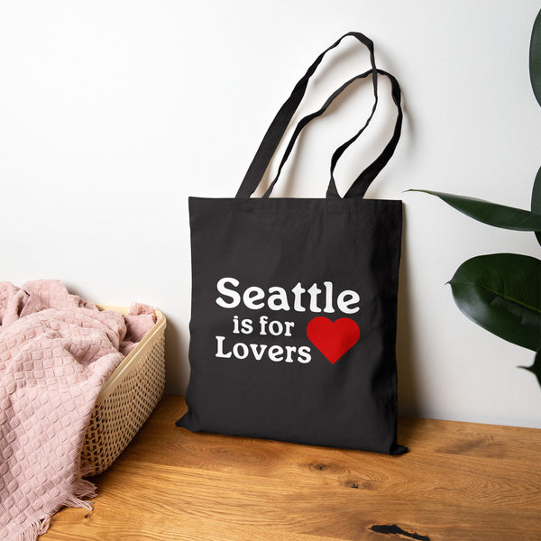 Seattle is for Lovers Cotton Canvas Tote Bag