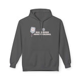 Dead Serious About Pickleball Hoodie with skull-decorated paddle graphic on gray background.