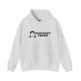 Vantucky Proud Rusty McCoy hoodie in gray with a graphic print on the front.