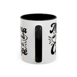 Mama Needs Her Coffee Mug with playful lettering and a black handle for busy moms.