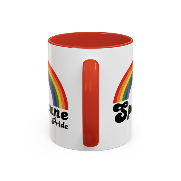 Retro Rainbow Spokane Pride Ceramic Coffee Mug
