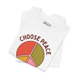 Choose Peace Every Day premium soft tee featuring a bold peace symbol in uplifting colors.
