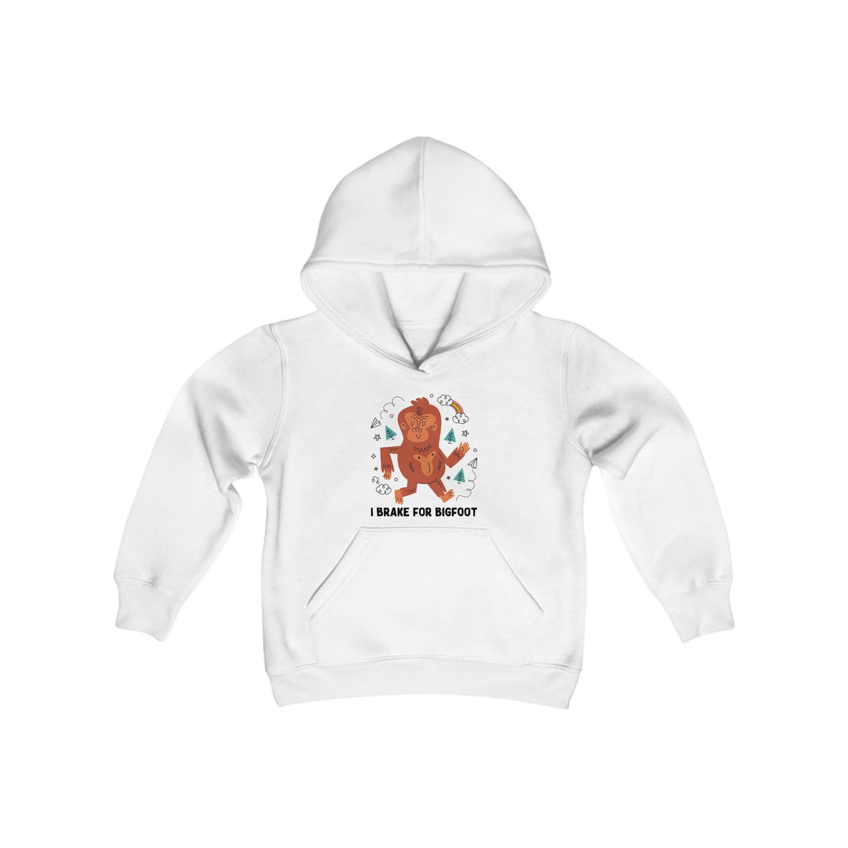 Kids' "I Brake for Bigfoot" Hoodie - Fun Adventure Design for Outdoor Enthusiasts