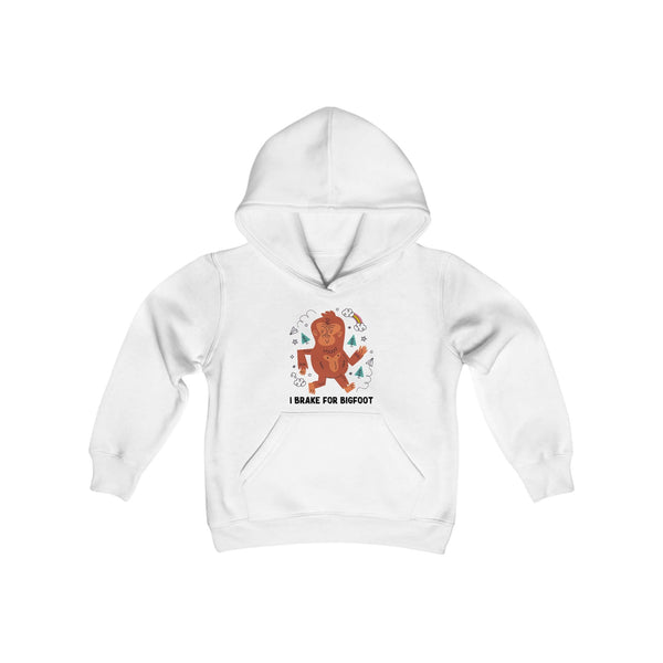 Kids' "I Brake for Bigfoot" Hoodie - Fun Adventure Design for Outdoor Enthusiasts