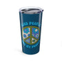 Kind People Are My People Stainless Coffee Tumbler 20 oz. with floral peace sign design and positive vibes.