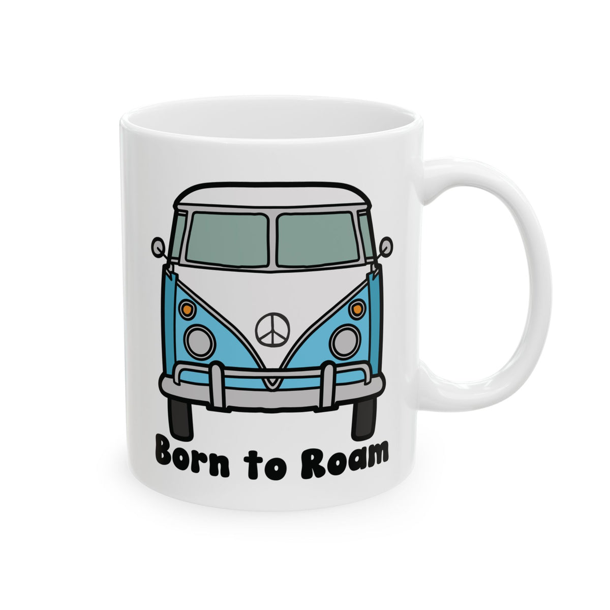 Born to Roam in my Breadloaf Bus Ceramic Coffee Mug