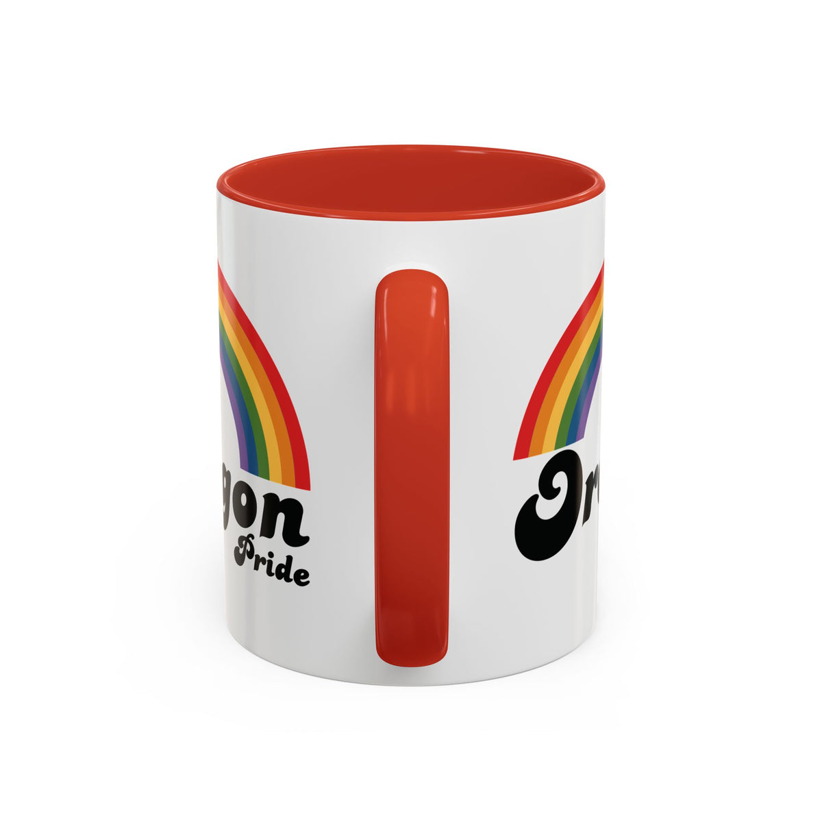 Retro Rainbow Oregon Pride Ceramic Coffee Mug