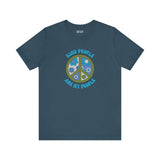Kind People Are My People unisex premium soft tee with floral peace sign design, perfect for spreading positivity.