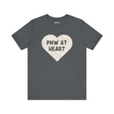 Heart of the PNW map print soft tee with 