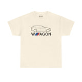 Beige athletic t-shirt featuring BMW F31 wagon silhouette and 