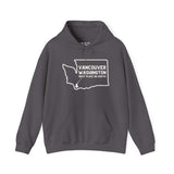 Vancouver Washington hoodie with bold state graphic, showcasing pride in the best place on earth. Perfect for PNW explorers.