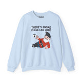 Light blue gnome-themed sweatshirt with whimsical 