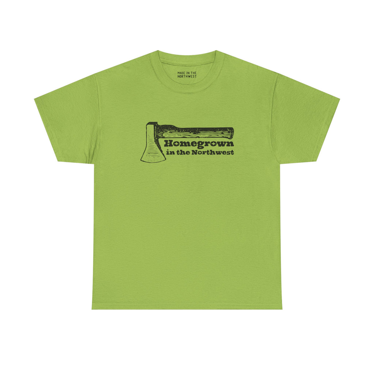 Homegrown in the Northwest athletic tee featuring a rugged axe design, celebrating PNW spirit and resilience.