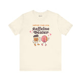 Beige coffee-themed tee with 