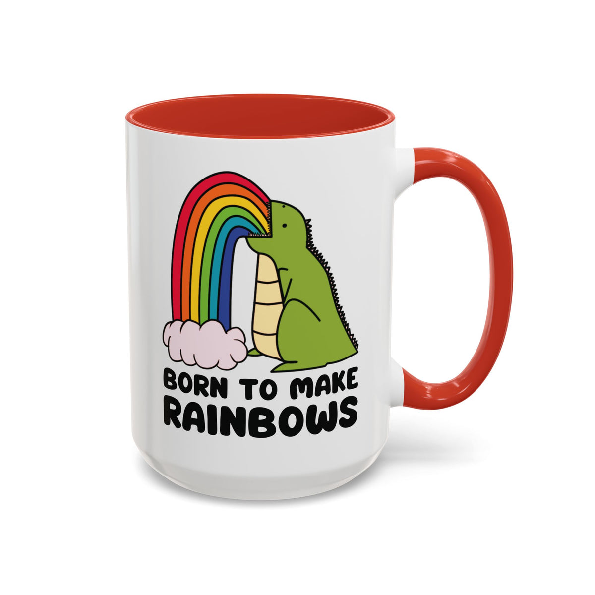 Born to Make Rainbows Dinosaur Ceramic Coffee Mug