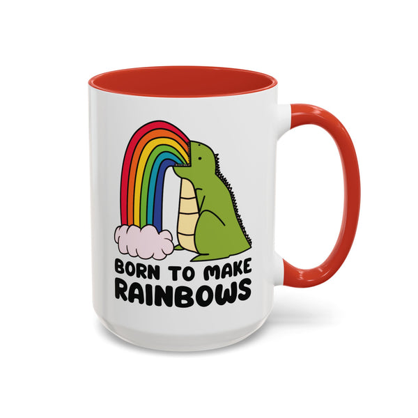 Born to Make Rainbows Dinosaur Ceramic Coffee Mug