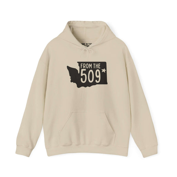 From the 509 Spokane hoodie with Washington state silhouette and star, perfect for showcasing local pride.