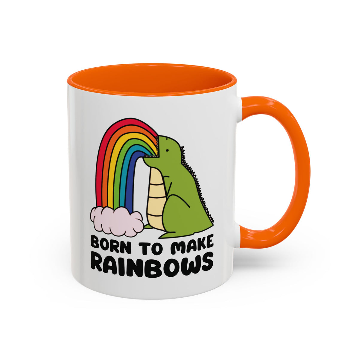 Born to Make Rainbows Dinosaur Ceramic Coffee Mug