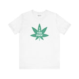 White tee with green marijuana leaf graphic and 'I (Weed) the PNW' text, celebrating Pacific Northwest's chill vibes.