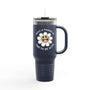 What a F*cked Up Time to Be Alive Insulated Travel Tumbler 40 oz. with cheerful daisy design for humor in modern life.