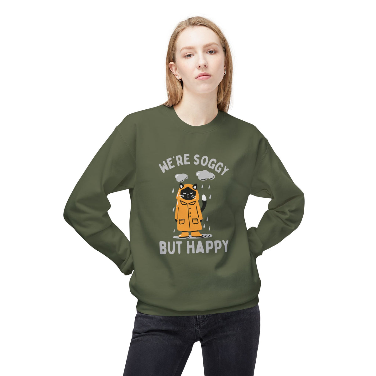 We're Soggy But Happy PNW Softstyle Midweight Sweatshirt