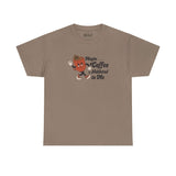 Maybe Coffee is Addicted to Me athletic tee with playful coffee character design.