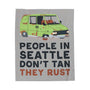 People in Seattle Don't Tan They Rust Lightweight Cozy Blanket featuring a funny rusty car design