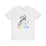 George's Rainbow Vision Tacoma Tee with rainbow glasses and vibrant 