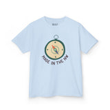 Light blue kids tee featuring 'Made in the NW' and a compass design, celebrating Pacific Northwest pride.